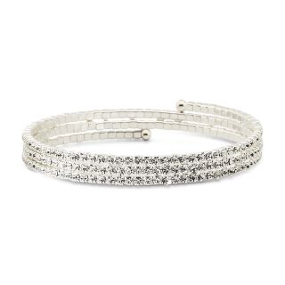 Vieste Crystal Triple Coil Bracelet, Clear