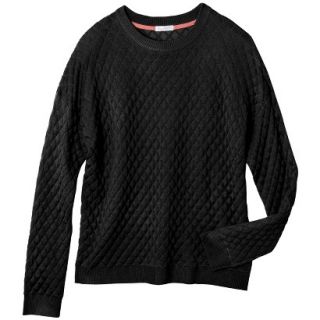 Xhilaration Juniors Textured Sweater   Black L