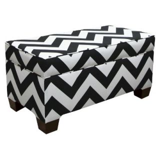 Skyline Bench Custom Upholstery Box Seam Bench 6225 Zig Zag Black White
