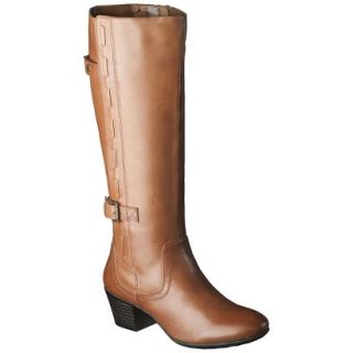 Womens Merona Janie Genuine Leather Tall Boot   Cognac 9.5