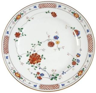 Noritake Nanking Dinner Plate, Fine China Dinnerware   Rust Lattice,Rust,Blue&Ye
