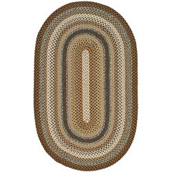 Hand woven Reversible Brown Braided Rug (4 X 6 Oval)