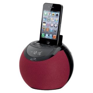 iLive Clock Radio with LCD Display and Dock for iPhone/iPod   Red (ICP102R)