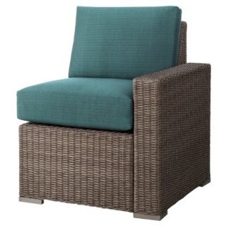 Outdoor Patio Furniture Threshold Turquoise (Blue) Wicker Sectional Left Arm