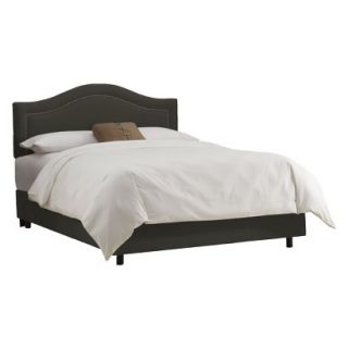 Skyline King Bed Skyline Furniture Merion Inset Nailbutton Bed   Charcoal