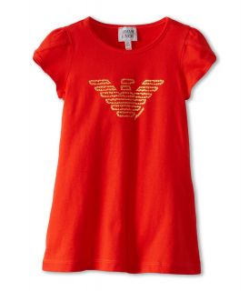 Armani Junior S/S Cap Tee Girls Short Sleeve Pullover (Red)