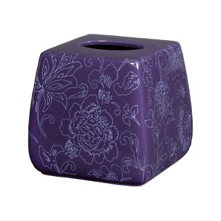 Creative Bath Fine Lines Ceramic Boutique Tissue Holder, Purple