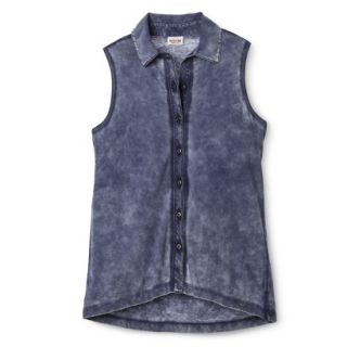 Mossimo Supply Co. Juniors Sleeveless Button Down Top   True Navy S(3 5)