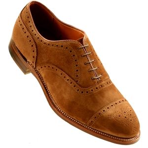 Alden Mens Medallion Tip Bal Calfskin Snuff Suede Shoes, Size 8.5 D   51670