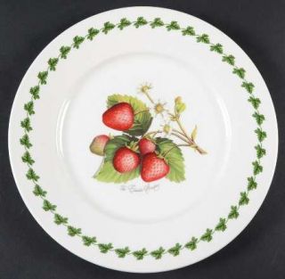 Portmeirion Strawberry Fair Luncheon Plate, Fine China Dinnerware   Red Berries,