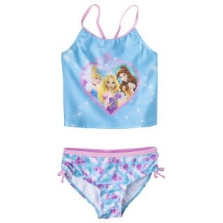 Disney Princess Girls Tankini Swimsuit Set   Blue 6