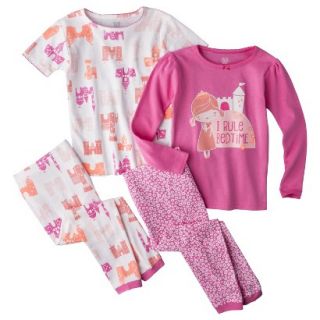 Just One You Made by Carters Girls 4 Piece Princess Pajama Set   Pink 6