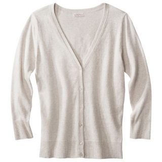 Merona Petites 3/4 Sleeve V Neck Cardigan Sweater   Oatmeal LP