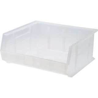 Quantum Storage Stack and Hang Bin   16 Inch x 11 Inch x 8 Inch, Clear, Carton