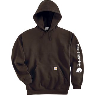 Carhartt Midweight Hooded Logo Sweatshirt   Dark Brown, 4XL Tall, Model K288
