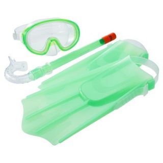Speedo Kids Discovery Mask, Snorkel & Fin Set Green   Large / X Large