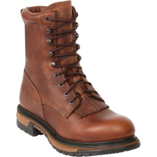 Rocky Ride 8 Inch Lacer Western Boot   Brown, Size 8 1/2 Wide, Model 2722