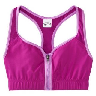 C9 by Champion Womens Zip Compression Bra With Mesh   Pink L