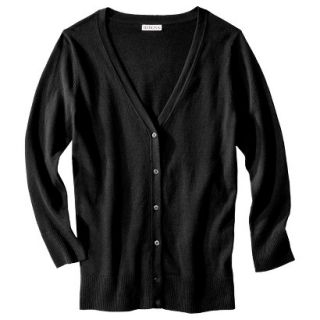 Merona Petites 3/4 Sleeve V Neck Cardigan Sweater   Black XXLP
