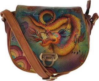 Womens Anuschka Crossbody Saddle Bag   Imperial Dragon Casual Handbags