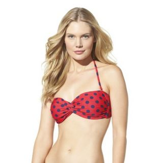 Mossimo Womens Mix and Match Polka Dot Bandeau Swim Top  Poppy Red XL