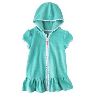 Circo Infant Toddler Girls Hooded Cover Up Dress   Turquoise 5T