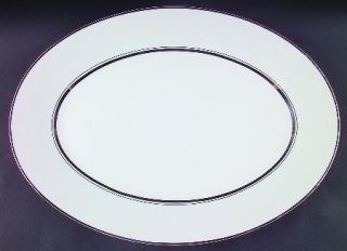 Noritake Galaxy 16 Oval Serving Platter, Fine China Dinnerware   White, Platinu
