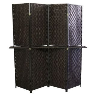 Room Partition Ore International 4 Panel Paper Straw Weave Screen with 63 L