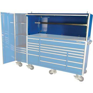 Montezuma Top Storage Hutch   72 Inch W, Blue, Model BU700H