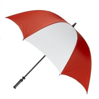 Manual Golf Umbrella with ID Handle   Red/ White