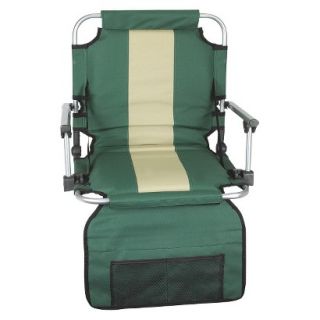 Stansport Folding Stadium Seat with Arms   Green/Tan Stripe