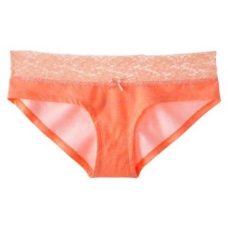 Xhilaration Juniors Cotton With Lace Hipster   Orange XL