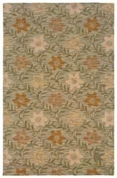 Hand tufted Sovereignty Green Floral Rug (5 X 8)