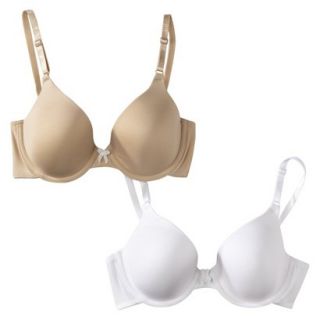 Self Expressions by Maidenform 2 Pack Demi Bra   Latte Lift and White 38B