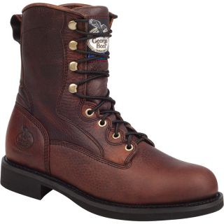 Georgia 8In. Carbo Tec Steel Toe Lacer Work Boot   Dark Brown, Size 10 1/2 Wide,