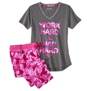 Duck Dynasty Juniors 2 Pc Pajama Set   Grey/Pink XL