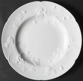 Minton Victoria Strawberry White Dinner Plate, Fine China Dinnerware   All White