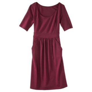 Merona Womens Ponte Elbow Sleeve Dress w/Pockets   Berry Cobbler   XS