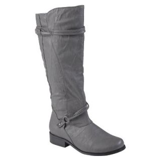 Journee Collection Women Buckle Accent Tall Boot Grey  8.5