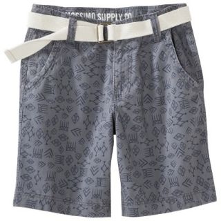 Mossimo Supply Co. Mens Belted Flat Front Shorts   Gray Print 38