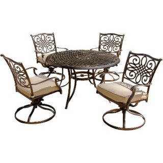 Traditions 5 Piece Metal Patio Motion Dining Furniture Set