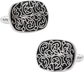 Mens Ox & Bull Trading Co. Silver Filigree Cufflinks   Silver