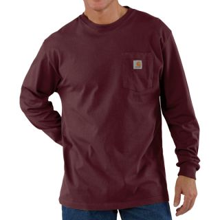 Carhartt Workwear Long Sleeve Pocket T Shirt   Port, Large, Model K126