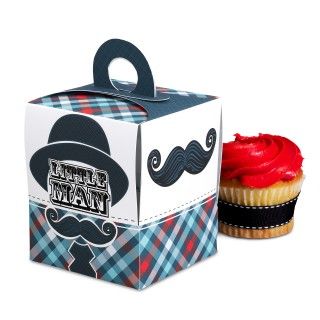 Little Man Mustache Cupcake Boxes