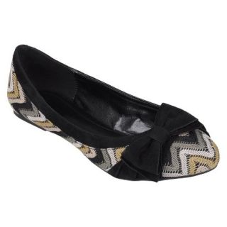 Womens Hailey Jeans Co. Bow Accent Round Toe Flats   Black (8)