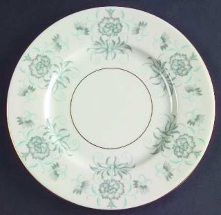 Castleton (USA) Caprice Salad Plate, Fine China Dinnerware   Gray Floral On Rim,