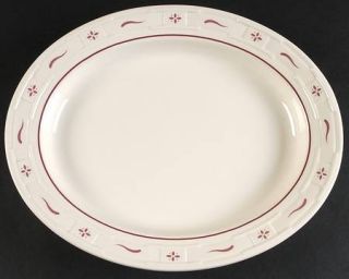 Longaberger Woven Traditions Traditional Red 12 Oval Serving Platter, Fine Chin