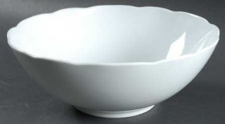 Couture Alabaster 8 Round Vegetable Bowl, Fine China Dinnerware   All White, Sc