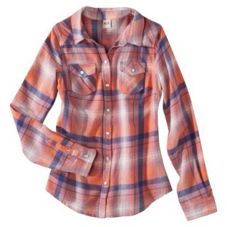 Xhilaration Juniors Flannel Shirt   Coral M(7 9)