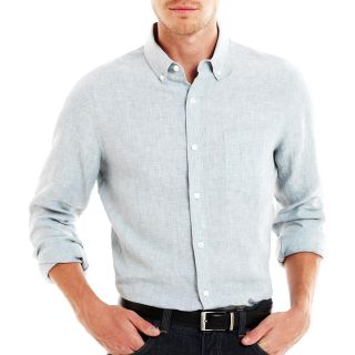 CLAIBORNE Linen Shirt, Nickel, Mens